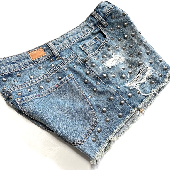 BDG Urban Outfitters Studded Distressed Denim Shorts - Picture 7 of 8